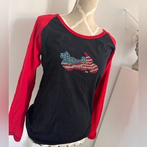 Rare 100% cotton Y2K embellished rhinestone baseball t shirt